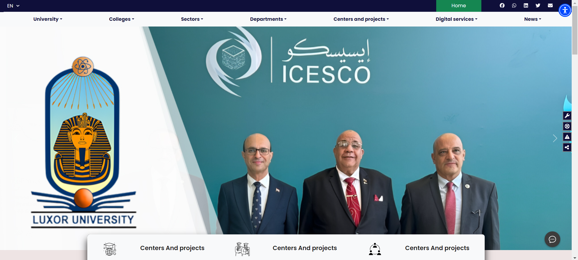 Luxor University Website — faculty portal with student management